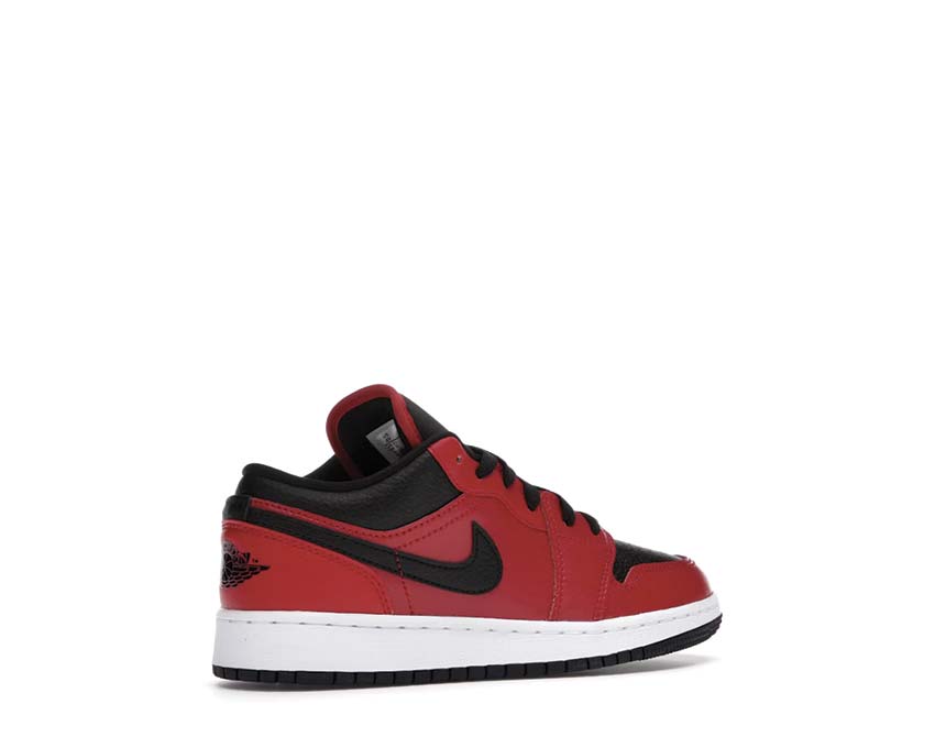 Jordan Air Jordan 1 Low GS Gym Red Black White suela — goma