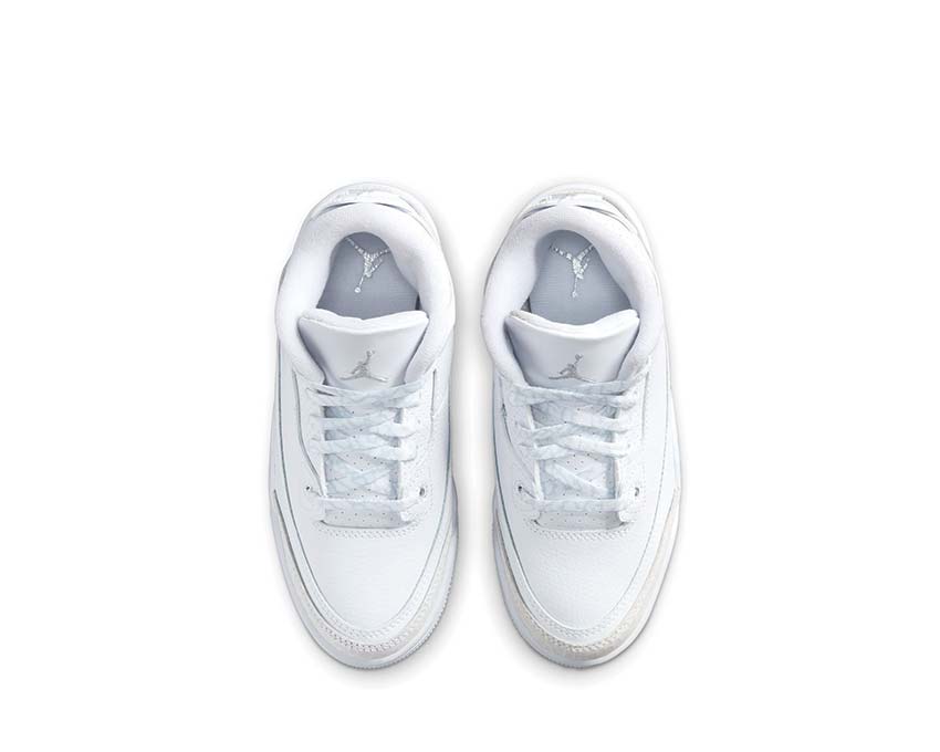 Air Jordan 3 Retro PS Pure Money — vue trois quarts sneakers enfant blanc argent