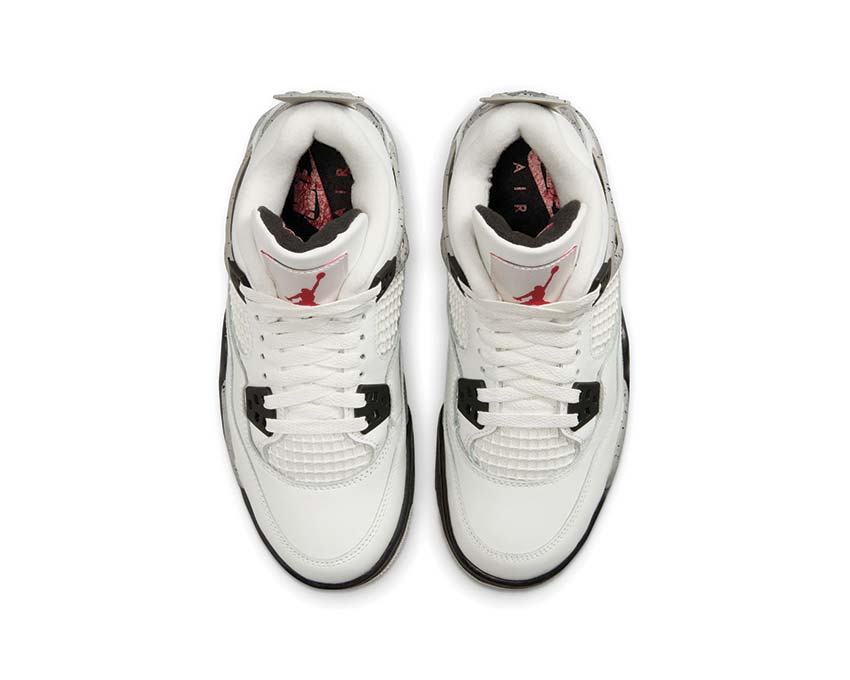 Air Jordan 4 Retro White Cement GS — vue arrière contrefort blanc ciment grade school