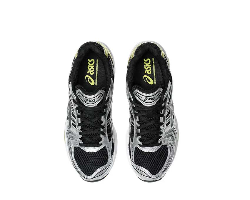 Asics Gel Kayano 14 Black/Lemon Spark arrière — amorti Gel talon