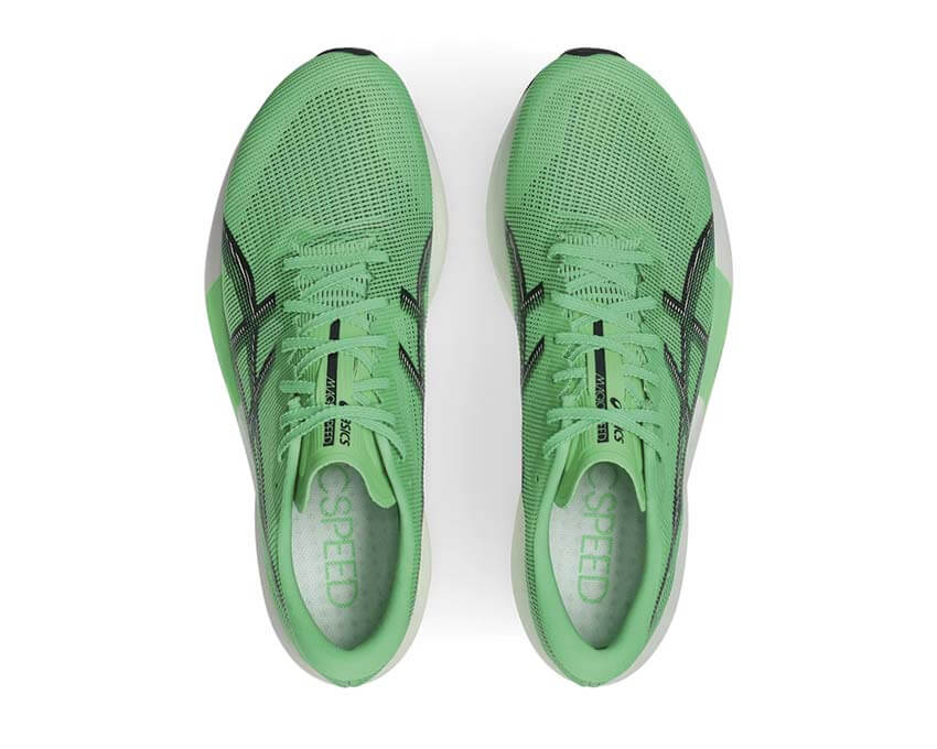 Asics Magic Speed 5 Vital Green arrière — amorti talon réactif compétition
