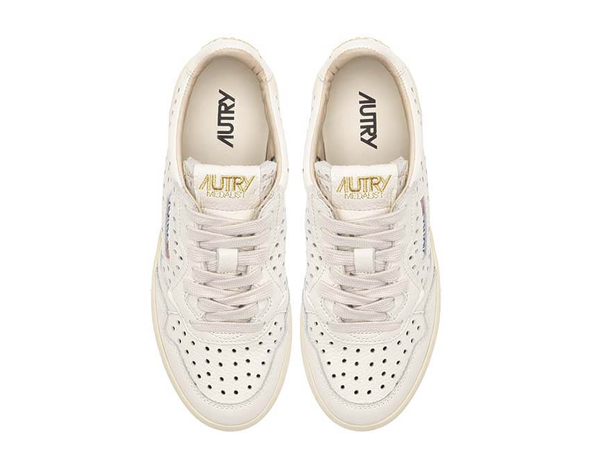 Autry Medalist Low Cream dos — talon cuir crème Medalist Low femme