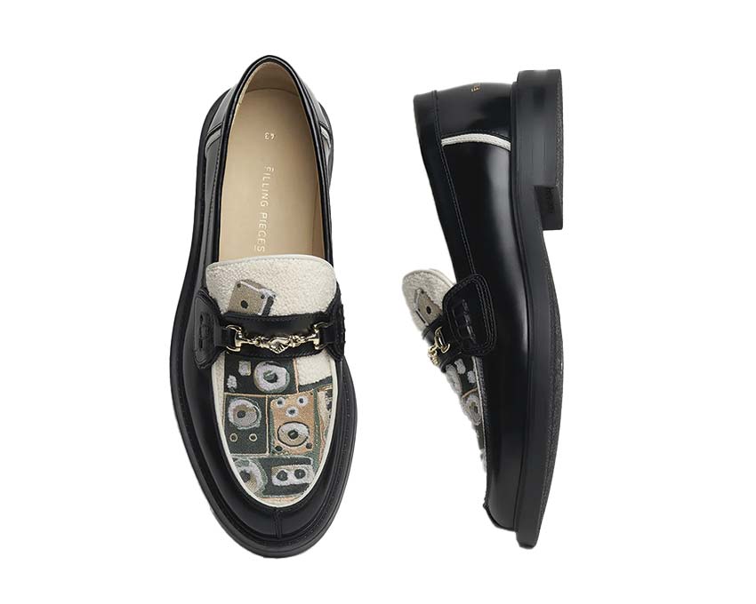 Filling Pieces Loafer Speaker Wall Black détail — coutures contrastantes