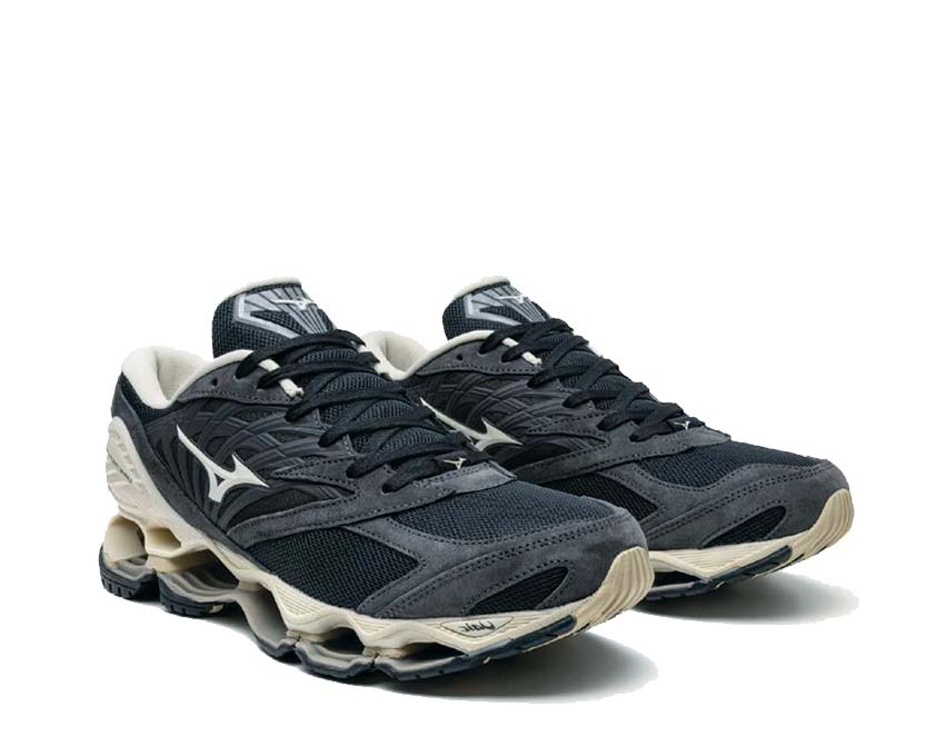 Mizuno Wave Prophecy LS vista lateral — mesh transpirable running lifestyle