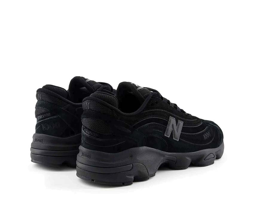 New Balance 1000 Black — front view monochrome black colorway