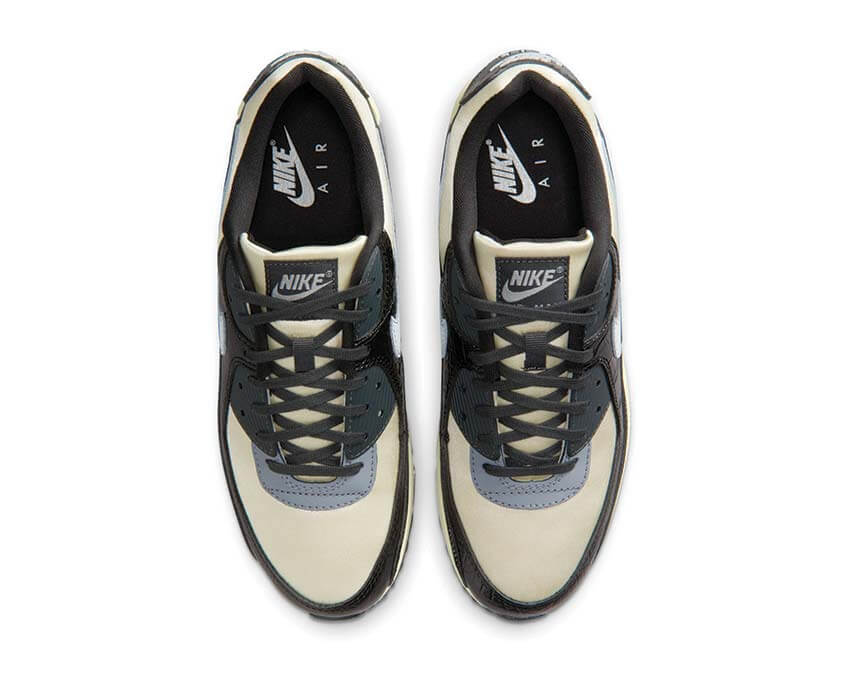 Nike Air Max 90 QS Grey Crocodile — vue dessus textures crocodile grises