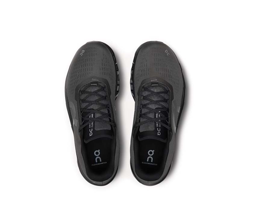On Cloudmonster 2 Asphalt/Iron detalle — parte superior mesh zapatilla running hombre