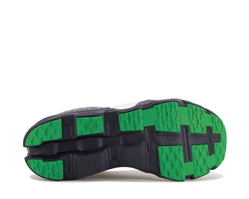 On Cloudmonster Hyper Silver/Iron detalle — upper racing zapatilla running hombre