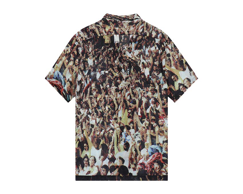 Arte Scottie Mesh Shirt Allover Print side view — transparent mesh fabric