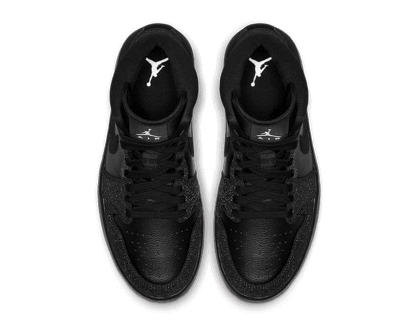 Air Jordan 1 Mid W Black — semelle outsole Air Jordan femme noir blanc
