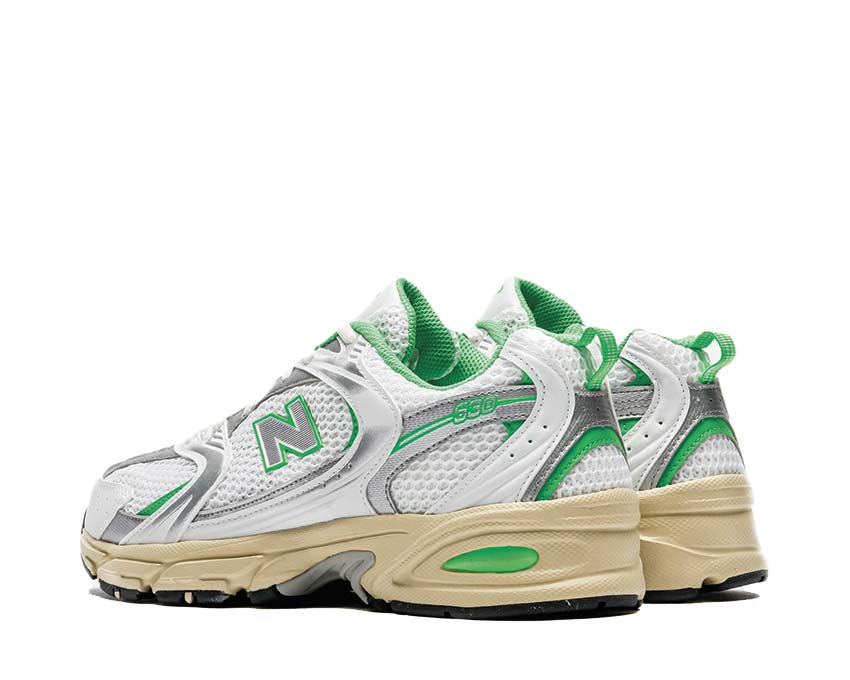 New Balance 530 White Palm Leaf sole — cushioned vintage running midsole