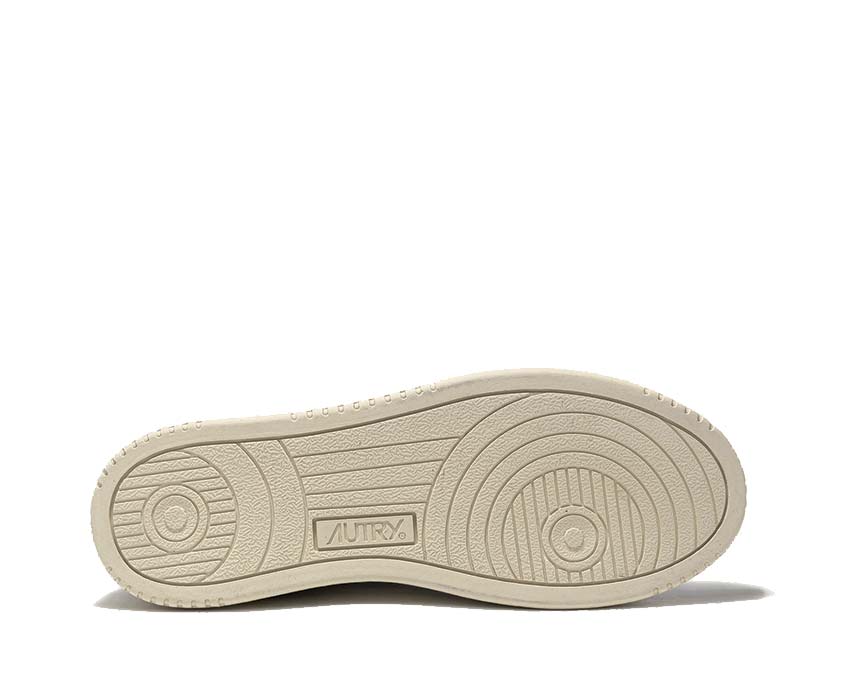 Autry Medalist Low Suede White/Blue detalle — cordones y lengüeta con logo
