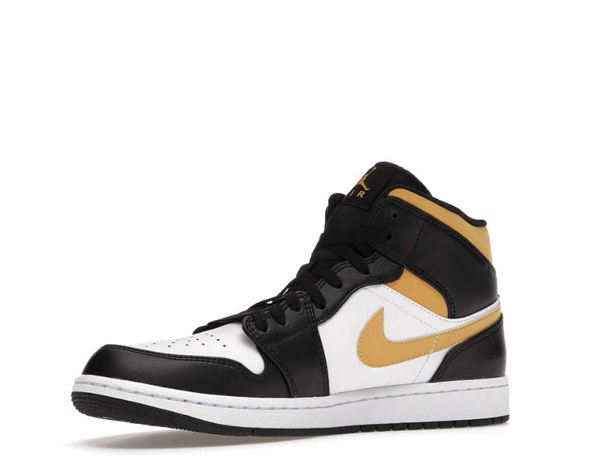 Jordan Air Jordan 1 Mid White Black Pollen sole — mid-top black white sole