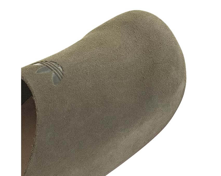 Adidas Adimule Olive Strata vue latérale — profil mule lifestyle vert kaki