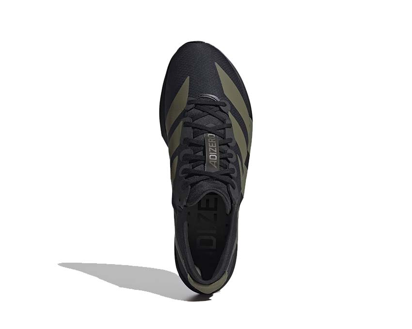 Adidas Adizero Adios 9 Focus Olive — vista posteriore tacco drop competizione