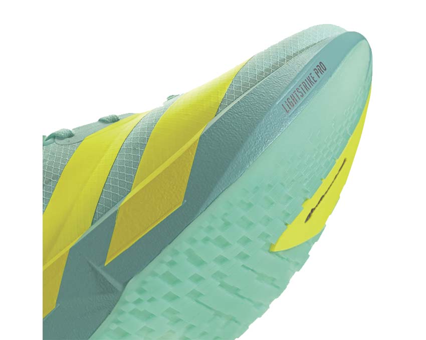 Adidas Adizero Adios 9 Flash Aqua Seitenansicht — ultraleichtes Mesh-Obermaterial