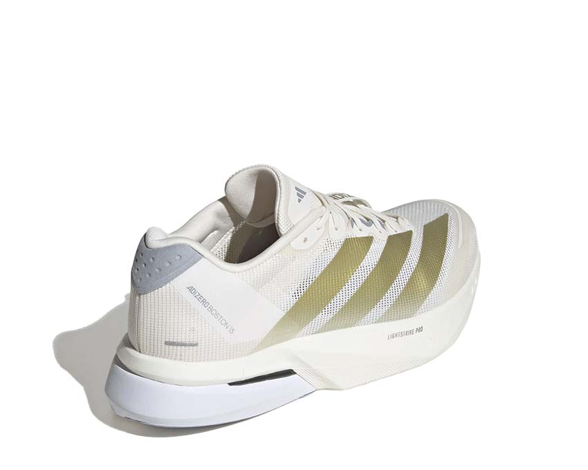 Adidas Adizero Boston 13 Gold Metallic détail — finition métallisée or