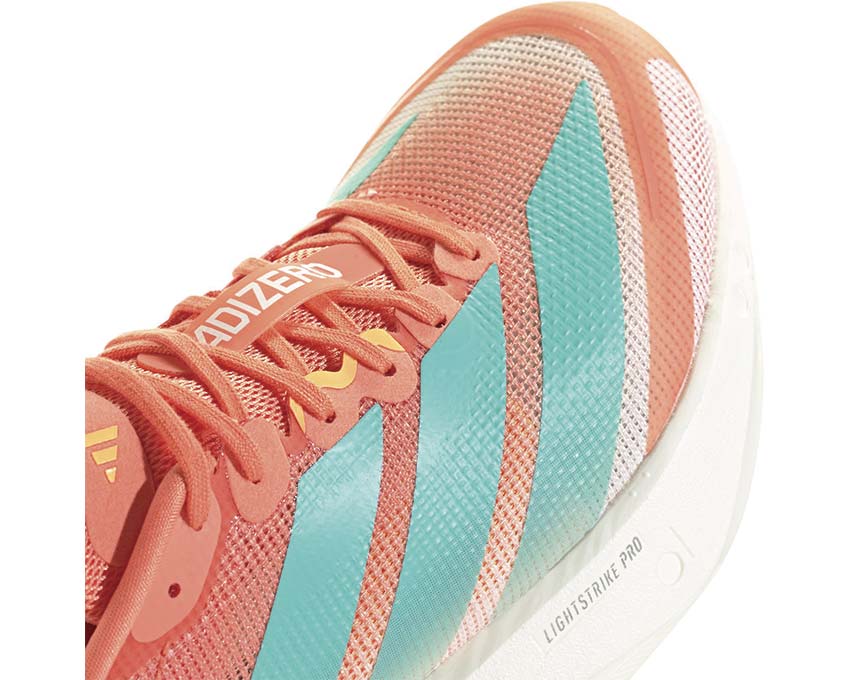 Adidas Adizero Boston 13 W Flash Orange vue latérale — amorti Lightstrike Pro