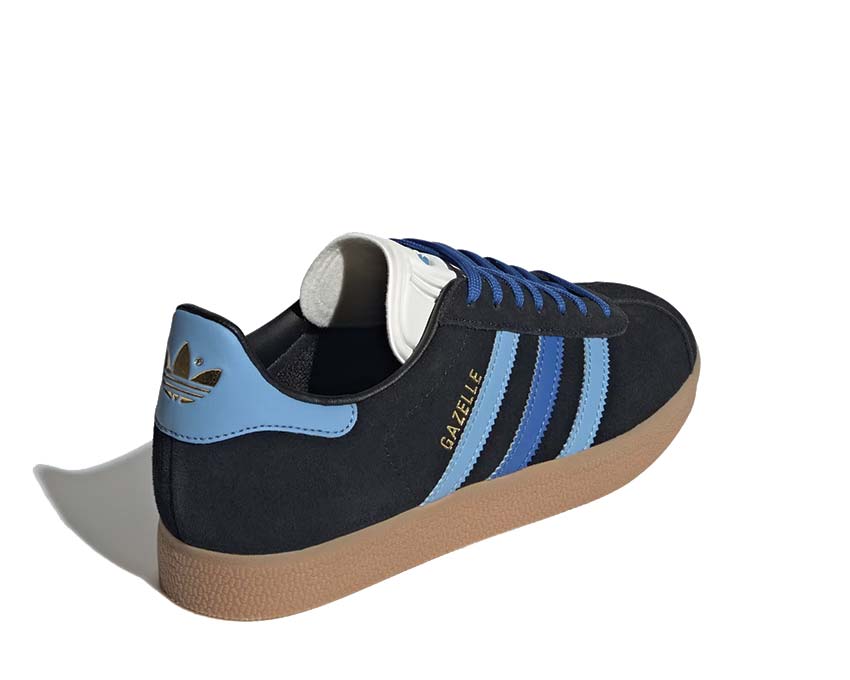 Adidas Gazelle Black Light Blue suela — suela goma plana lifestyle vintage