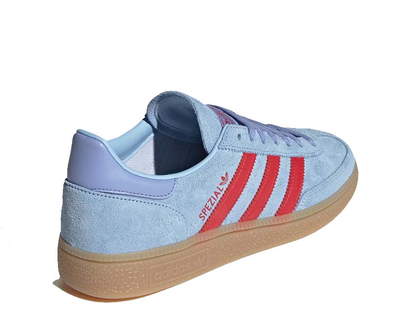 Adidas Handball Spezial Glow Blue détail — logo handball brodé avant-pied