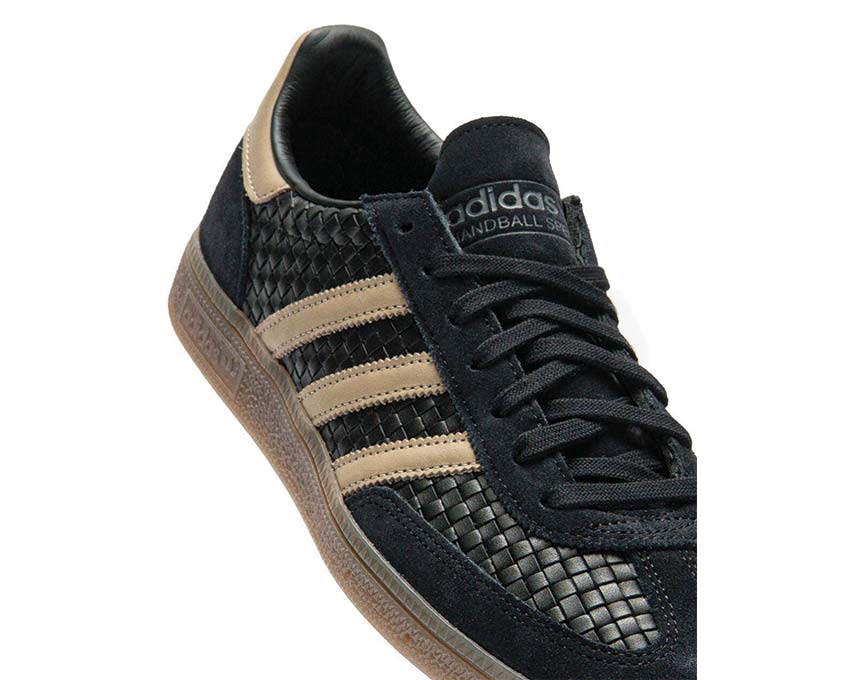 Adidas Handball Spezial Basket Weave Khaki vue latérale — texture tressée artisanale