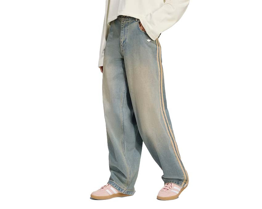 Adidas Premium Essentials Denim Pant vue dos — coupe taille haute femme