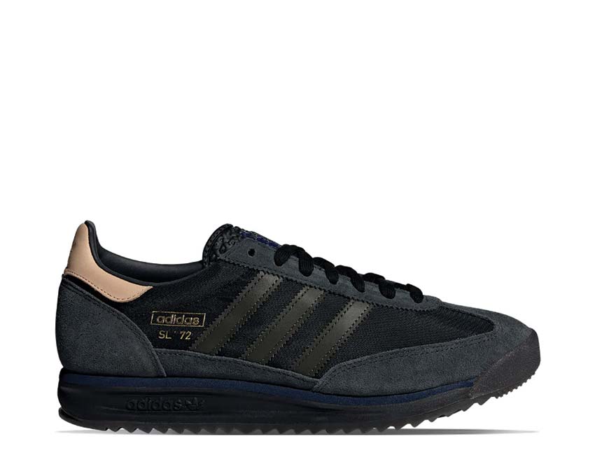Adidas SL 72 RS Black Shadow Olive — sneaker femme noir et kaki running