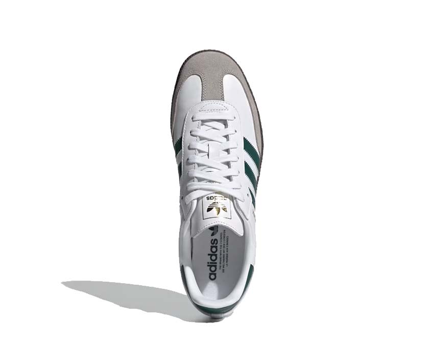 Adidas Samba OG Collegiate Green détail — cuir vert collegiate