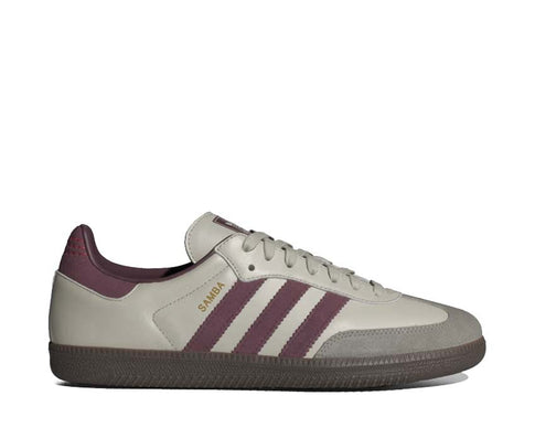 Adidas Samba OG Putty Grey Maroon — zapatilla hombre cuero suela goma vintage