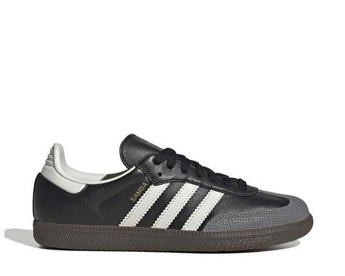 Adidas Samba OG W Black White Gold — sneaker cuir noir semelle gomme