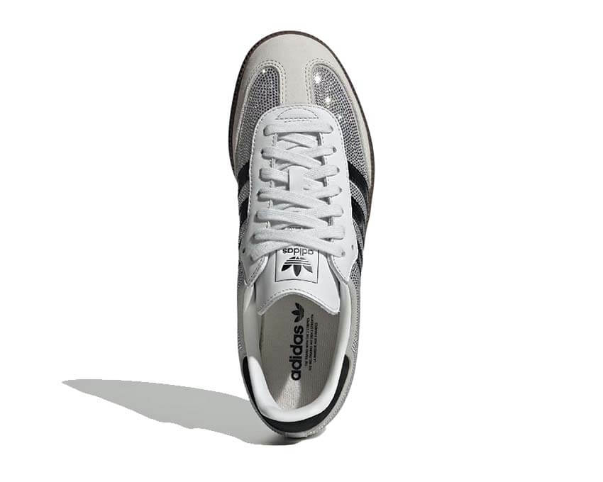 Adidas Samba OG W Crystal White — vue dessus lacets plats blancs