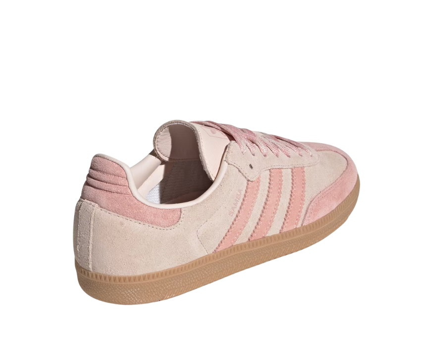 Adidas Samba OG Wonder Quartz détail — tige cuir et suède contrasté