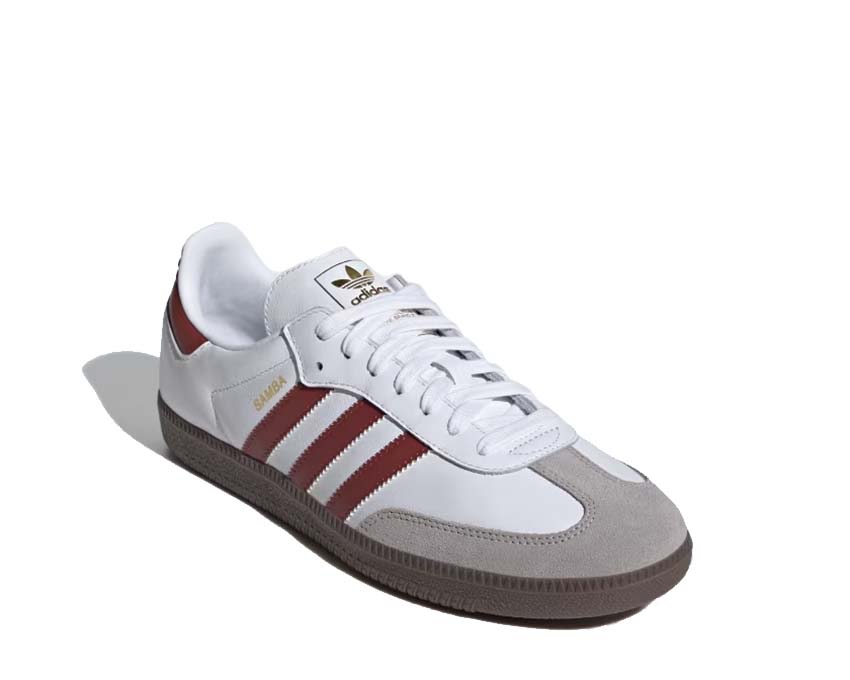 Adidas Samba OG White Preloved Ruby sole — vintage gum outsole