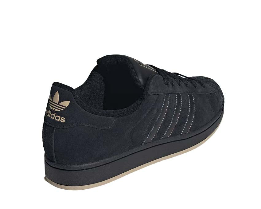 Adidas Superstar II Core Black détail — cuir pleine fleur noir premium