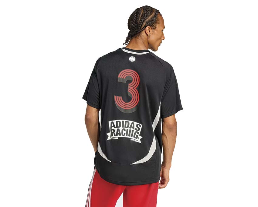 Adidas Teamgeist Moto Graphic Jersey Black détail — tissu respirant et logo