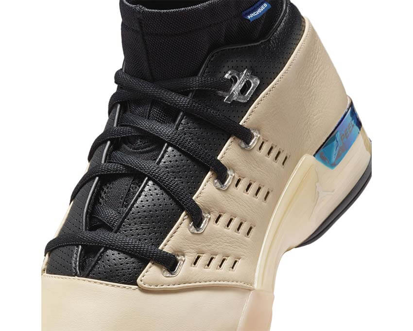 Air Jordan 17 Retro Low Beach Seitenansicht — beiges Leder Beach Schaft Jordan 17