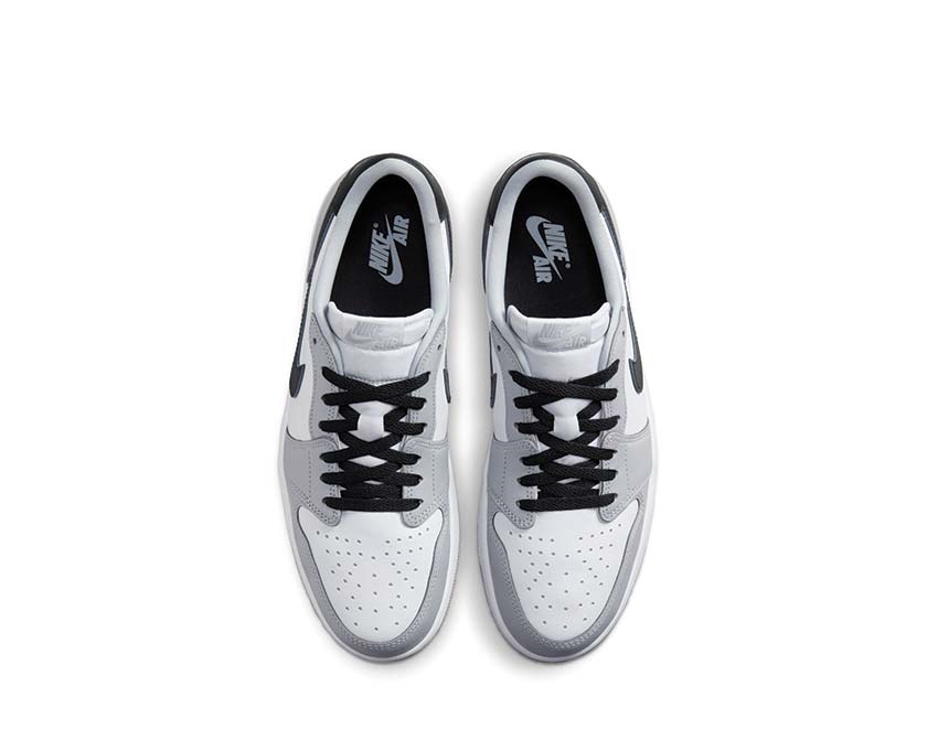 Jordan Air Jordan 1 Low OG Wolf Grey detail — wolf grey leather upper