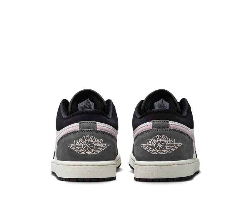 Air Jordan 1 Low SE Schwarz Grau Rückseite — Jumpman Ferse retro Basketball