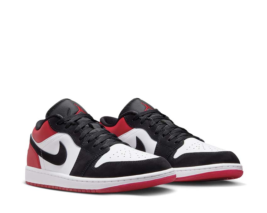 Air Jordan 1 Low SE Blanco Negro Rojo parte superior — cuero blanco rojo OG basketball
