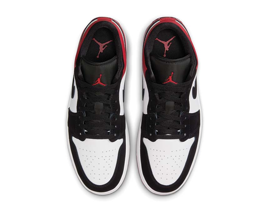 Air Jordan 1 Low SE Blanco Negro Rojo suela — caucho blanco basketball sneaker
