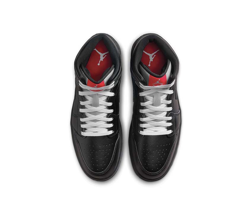 Jordan Air Jordan 1 Mid SE Black Magic Detail — schwarzes Leder-Obermaterial