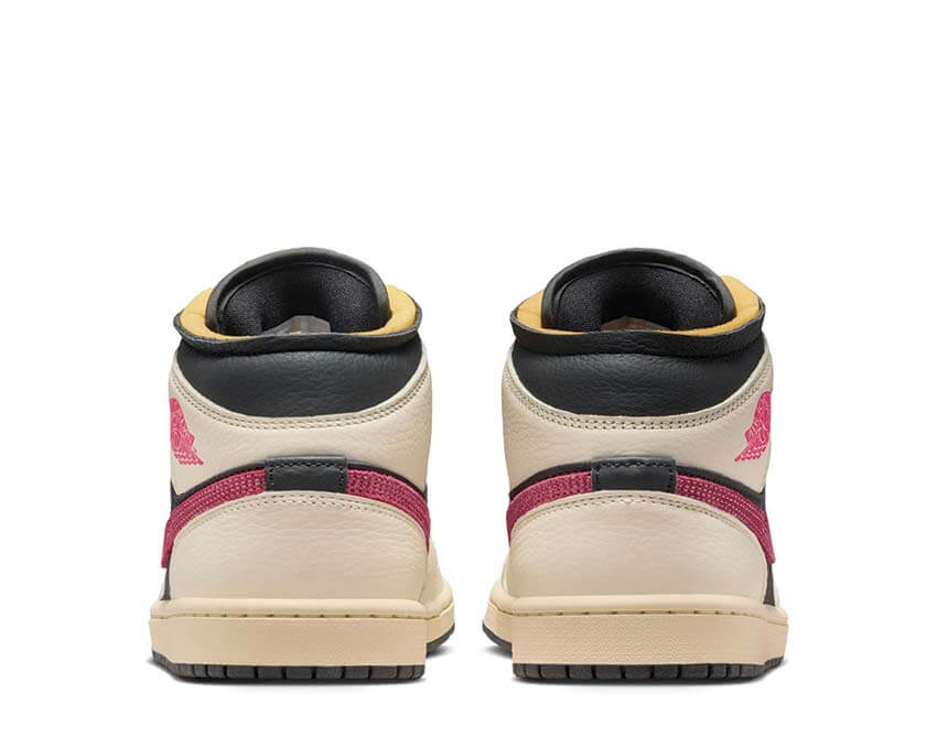 Air Jordan 1 Mid SE Edge W Flight Club détail — tige cuir basketball hype