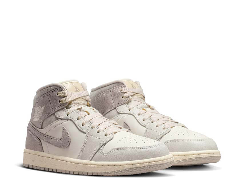 Air Jordan 1 Mid SE W Enigma Stone Gris semelle — basket mi-haute femme iconic