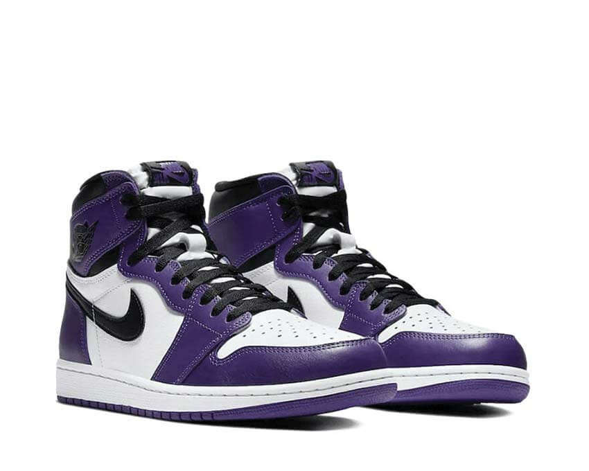 Air Jordan 1 Retro High OG Court Purple vue latérale — cuir et suède