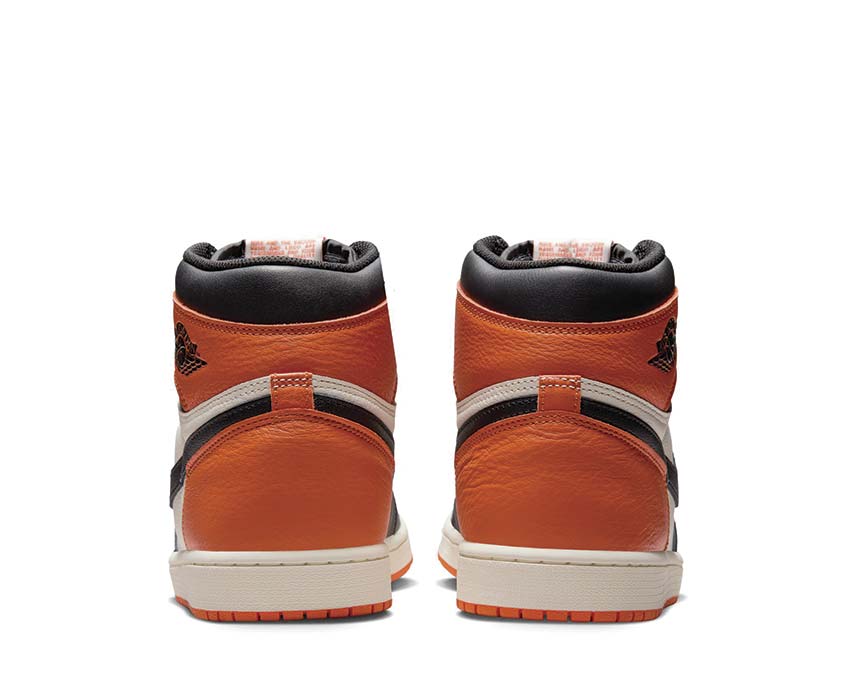 Air Jordan 1 Retro High OG Shattered Backboard — talon swoosh Wing Logo noir orange