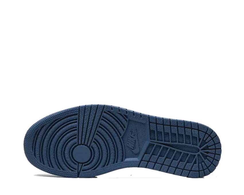 Jordan Air Jordan 1 Retro High OG DK Marina Blue Black White detail — high leather upper