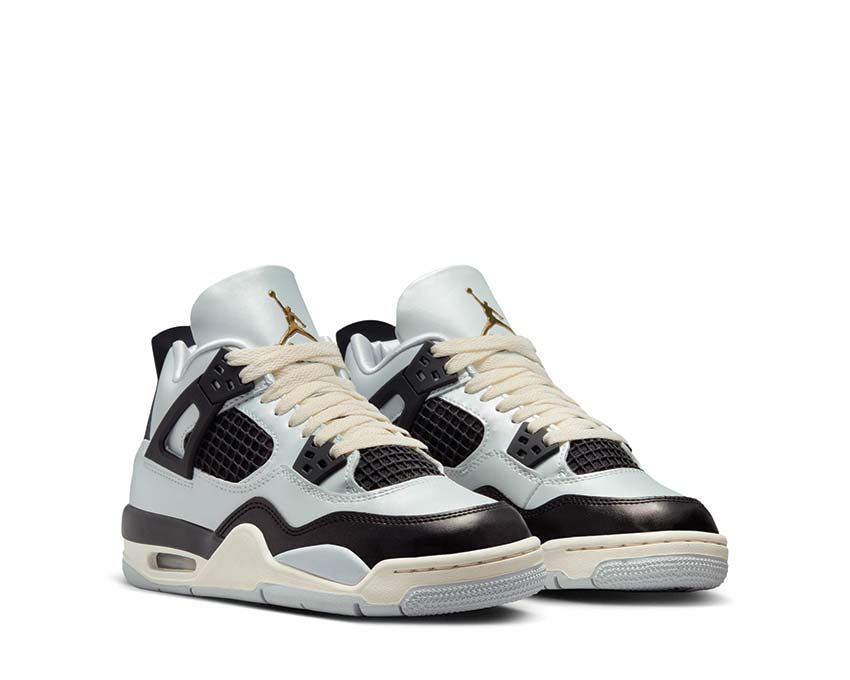 Air Jordan 4 Retro GS Pure Platinum Gold Sohle — sichtbare Air-Einheit Jordan 4 GS