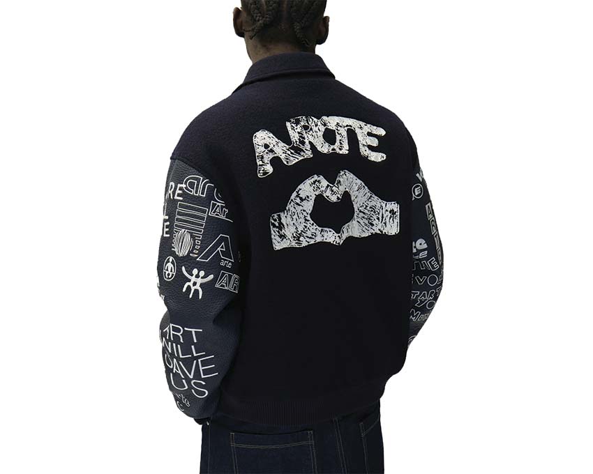 Arte Art Saves College Jacket vue latérale — college jacket broderies latérales