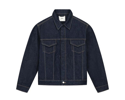 Arte Bird Back Jacket Dark Wash — giacca unisex denim slavato stampa uccello retro