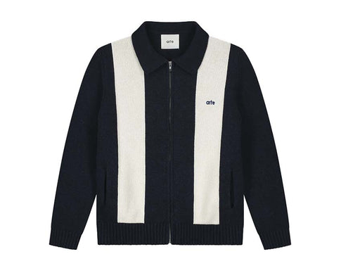 Arte Cardigan Blue — cardigan hombre azul abotonado
